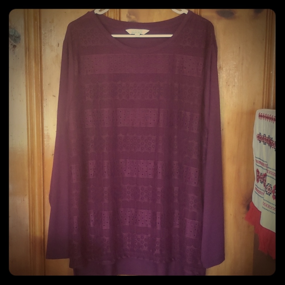 Ellen Tracy long sleeved Purple shirt